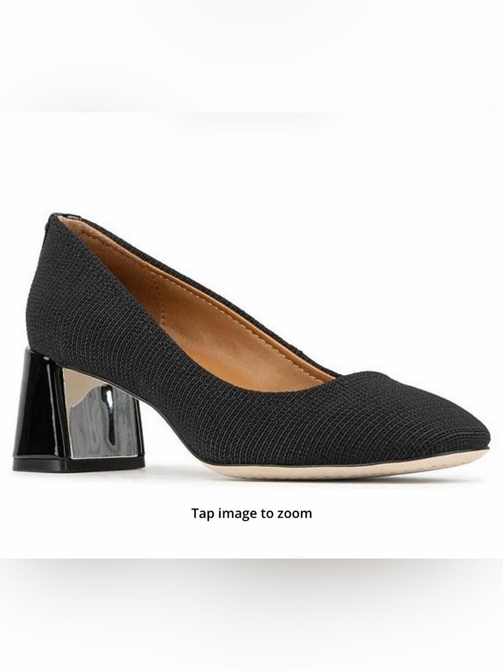 Donald J Pliner Delite Crepe Square Toe Block Heel Pumps